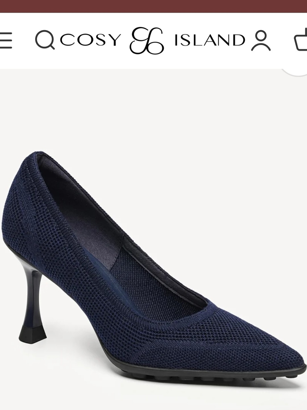 Gianni Bini Navy Knit Pointed-Toe Pump